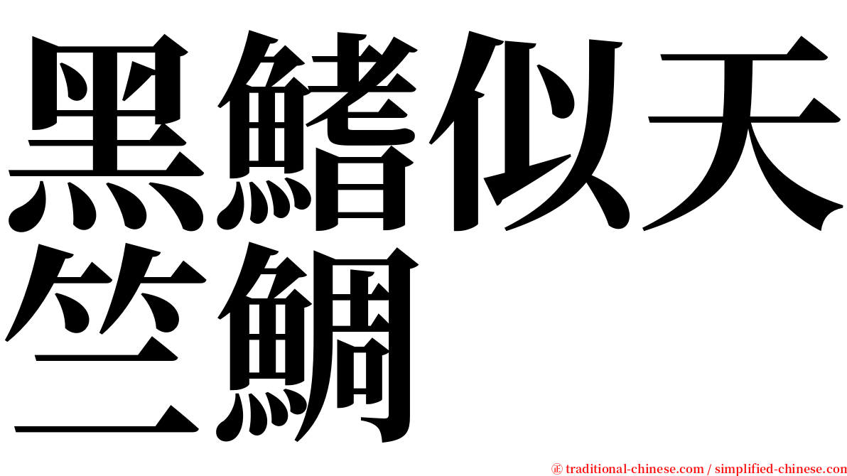黑鰭似天竺鯛 serif font