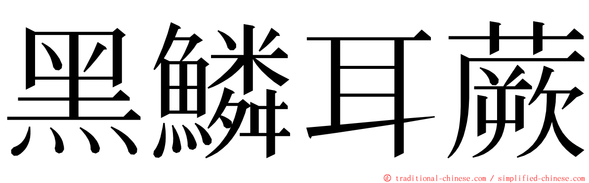 黑鱗耳蕨 ming font
