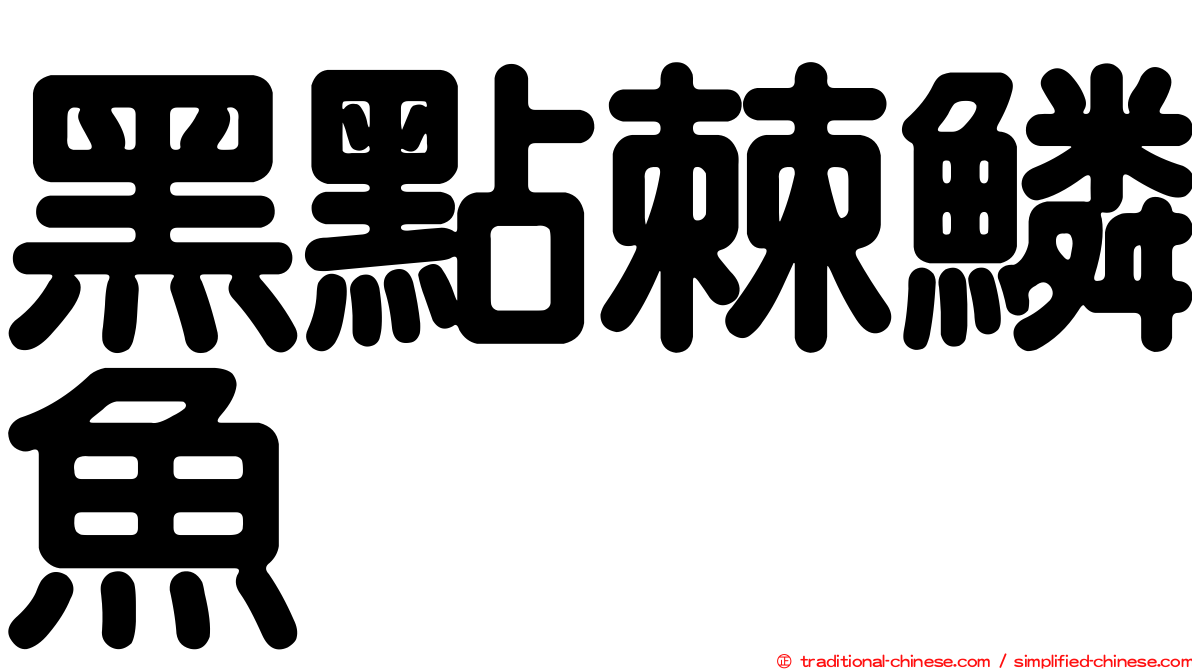 黑點棘鱗魚