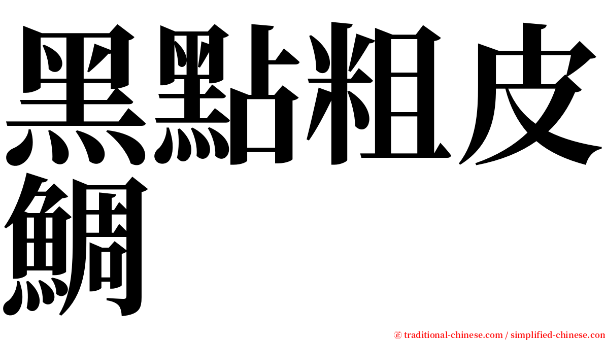 黑點粗皮鯛 serif font
