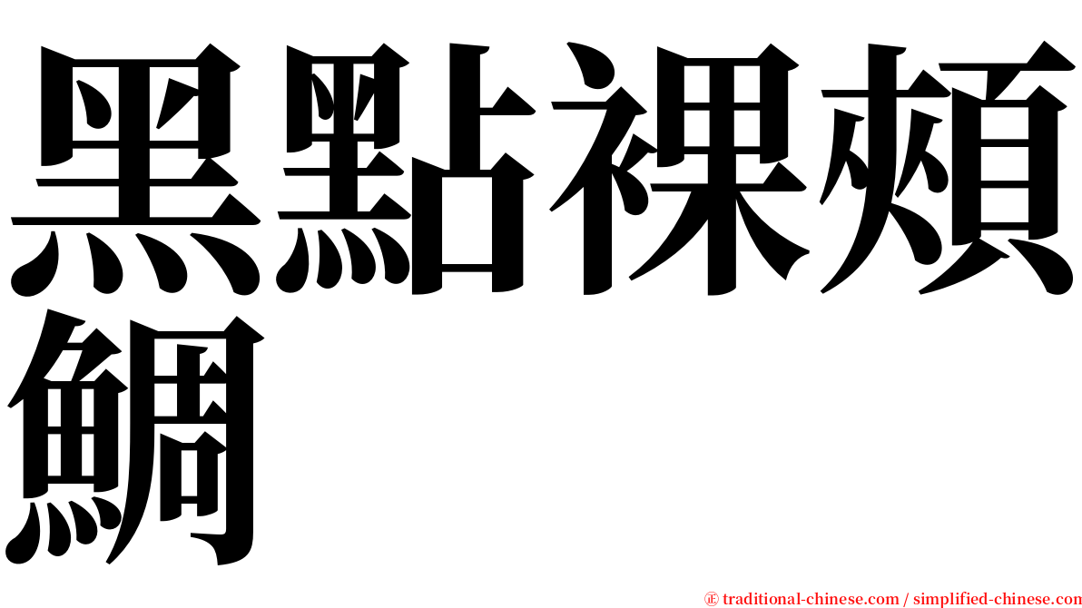 黑點裸頰鯛 serif font