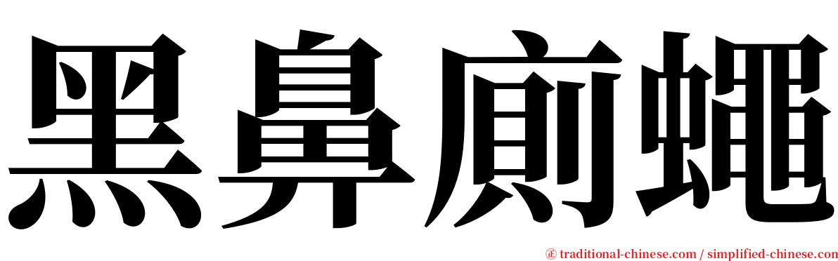 黑鼻廁蠅 serif font