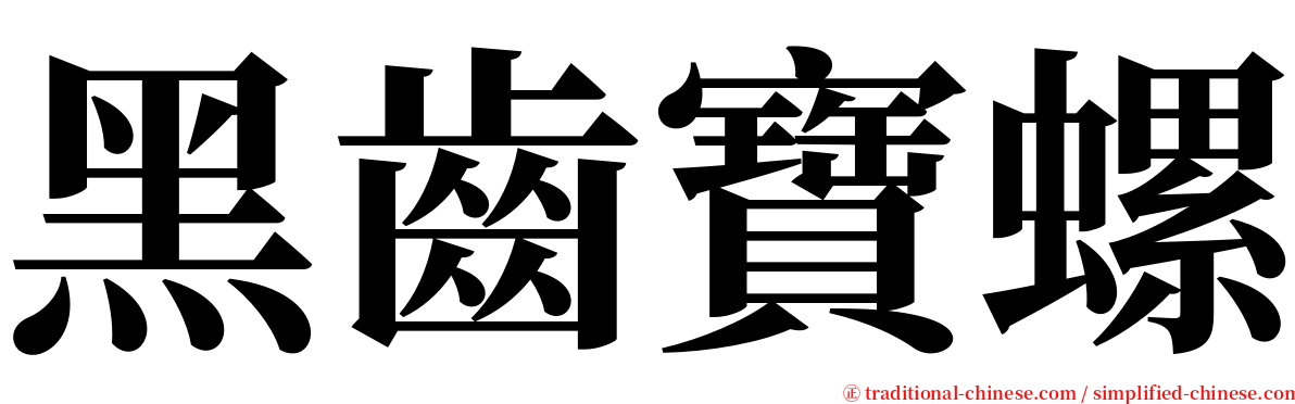 黑齒寶螺 serif font