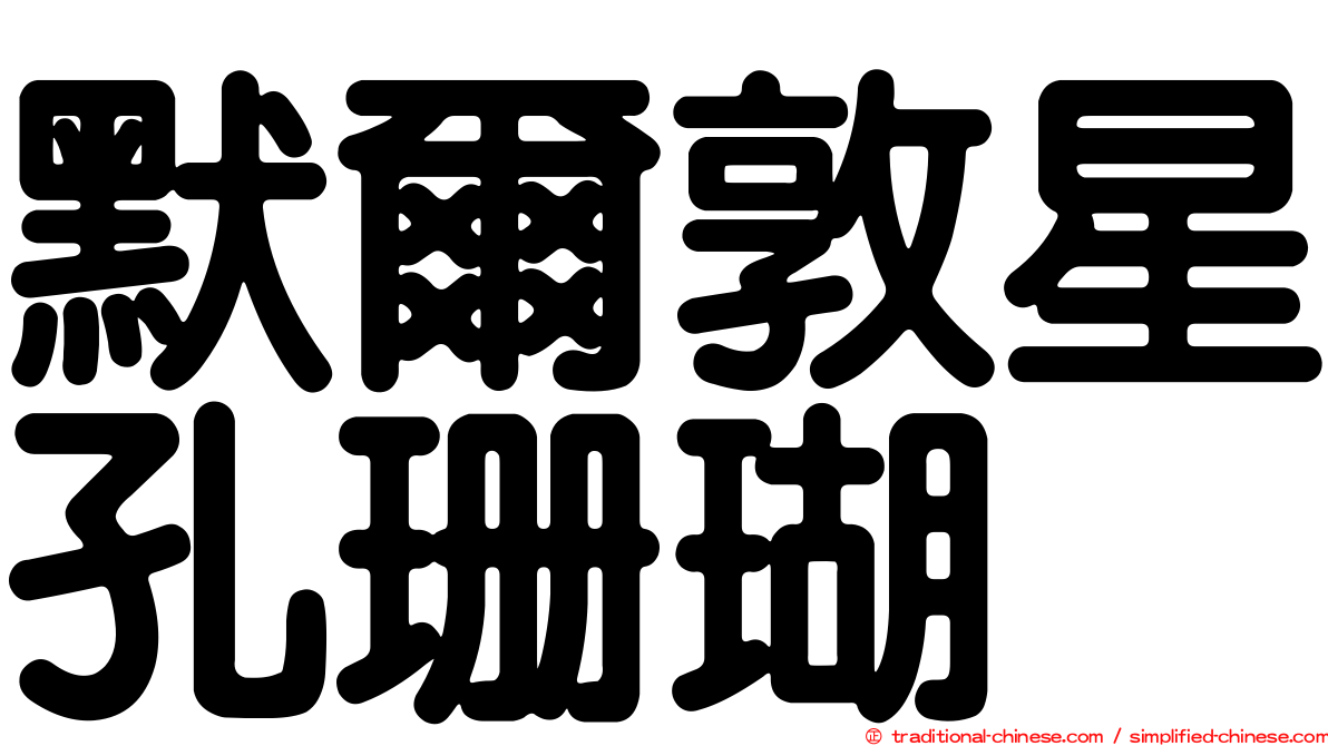 默爾敦星孔珊瑚