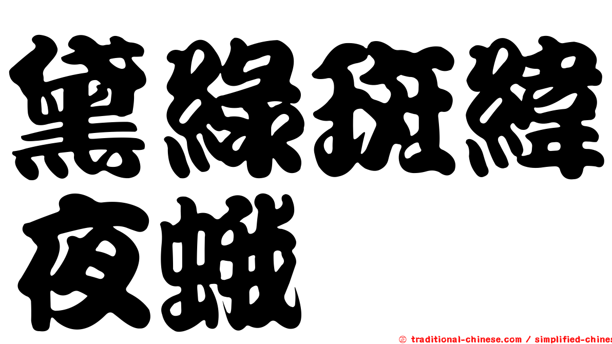 黛綠斑緯夜蛾