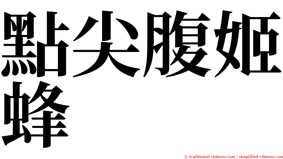 點尖腹姬蜂 serif font