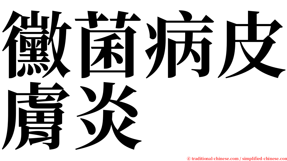 黴菌病皮膚炎 serif font