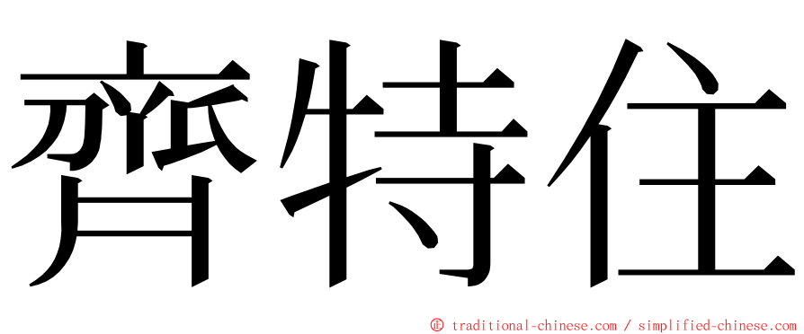 齊特住 ming font