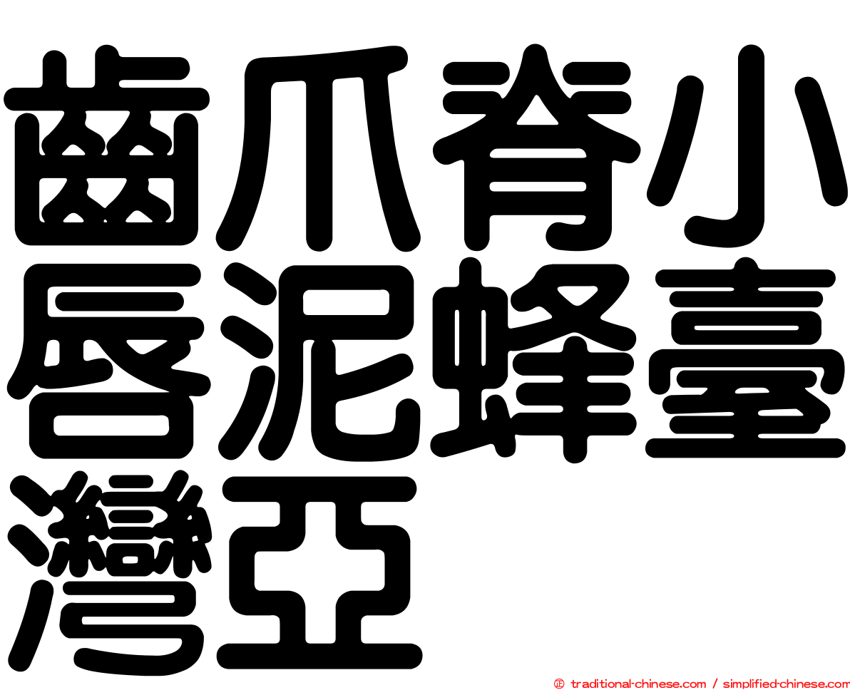齒爪脊小唇泥蜂臺灣亞