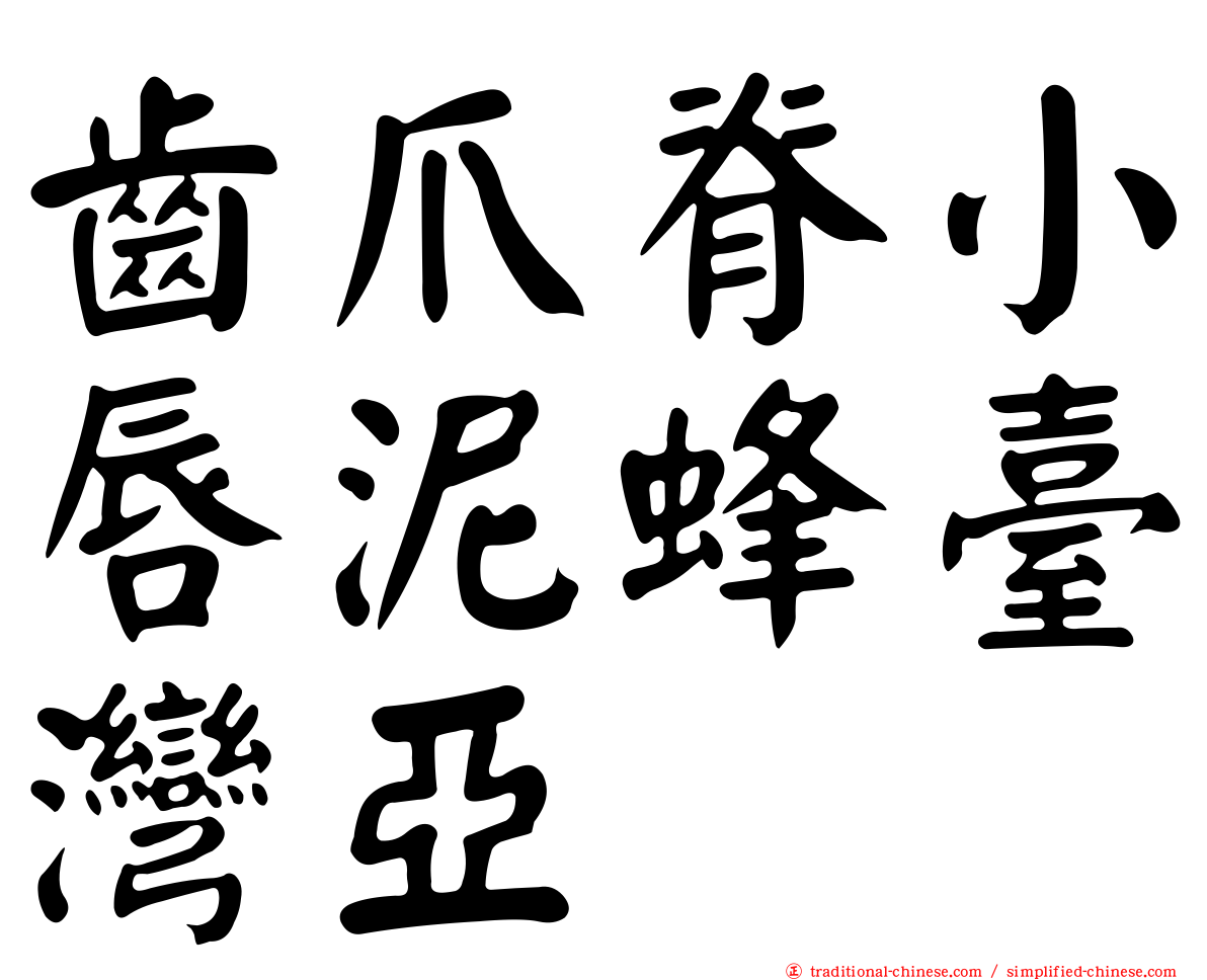 齒爪脊小唇泥蜂臺灣亞