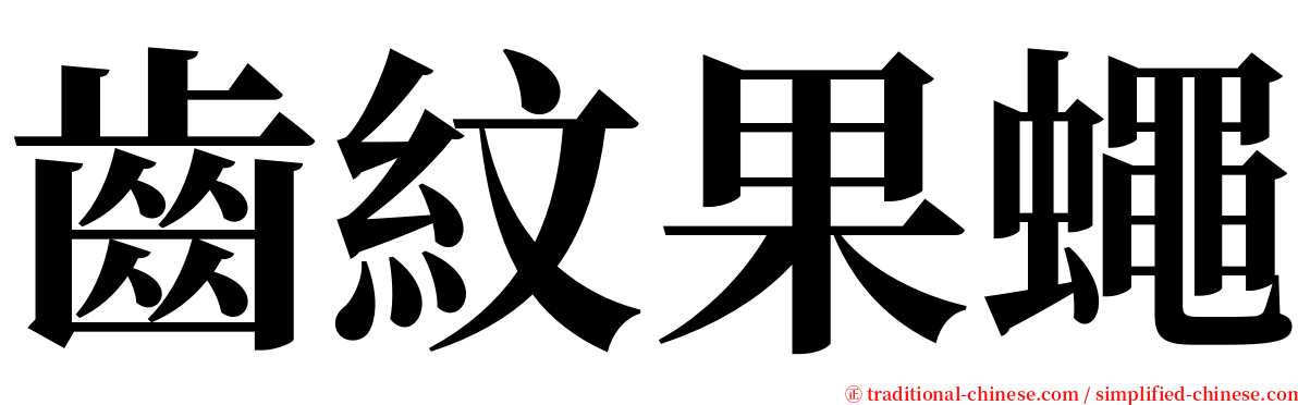 齒紋果蠅 serif font