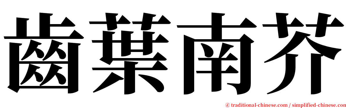齒葉南芥 serif font