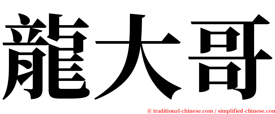 龍大哥 serif font