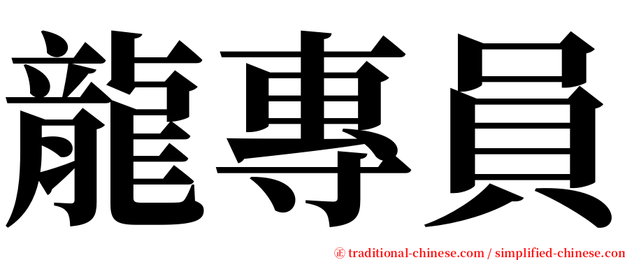 龍專員 serif font