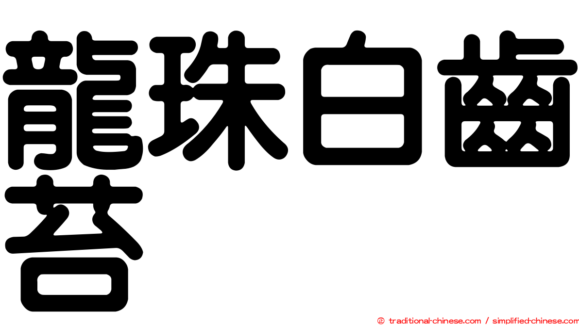 龍珠白齒苔