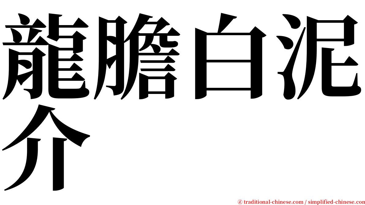 龍膽白泥介 serif font
