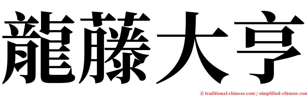 龍藤大亨 serif font