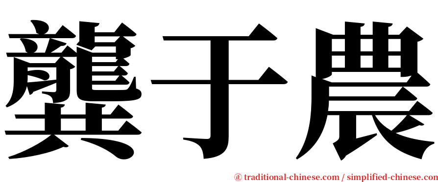 龔于農 serif font