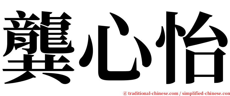 龔心怡 serif font