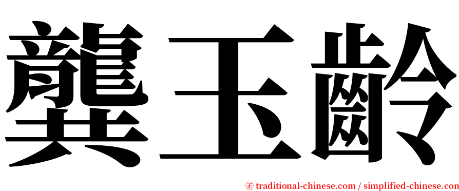 龔玉齡 serif font