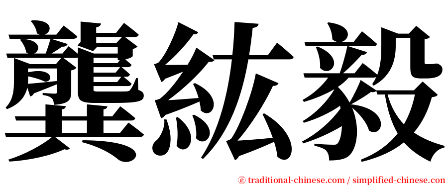 龔紘毅 serif font