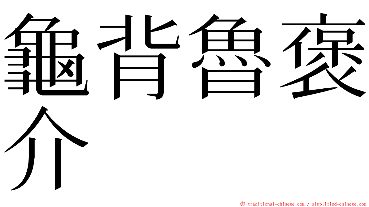 龜背魯褒介 ming font