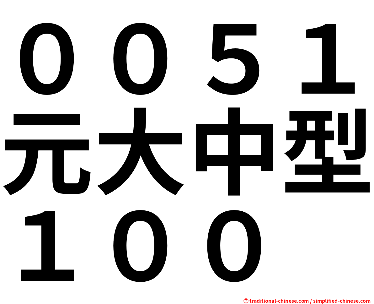 ００５１元大中型１００
