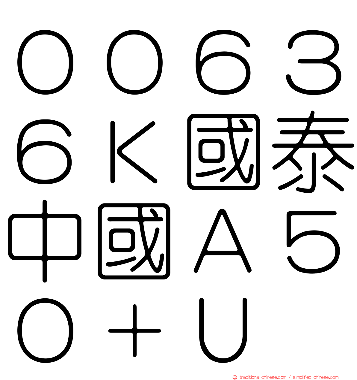 ００６３６Ｋ國泰中國Ａ５０＋Ｕ