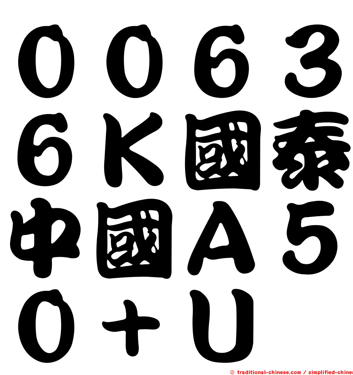 ００６３６Ｋ國泰中國Ａ５０＋Ｕ