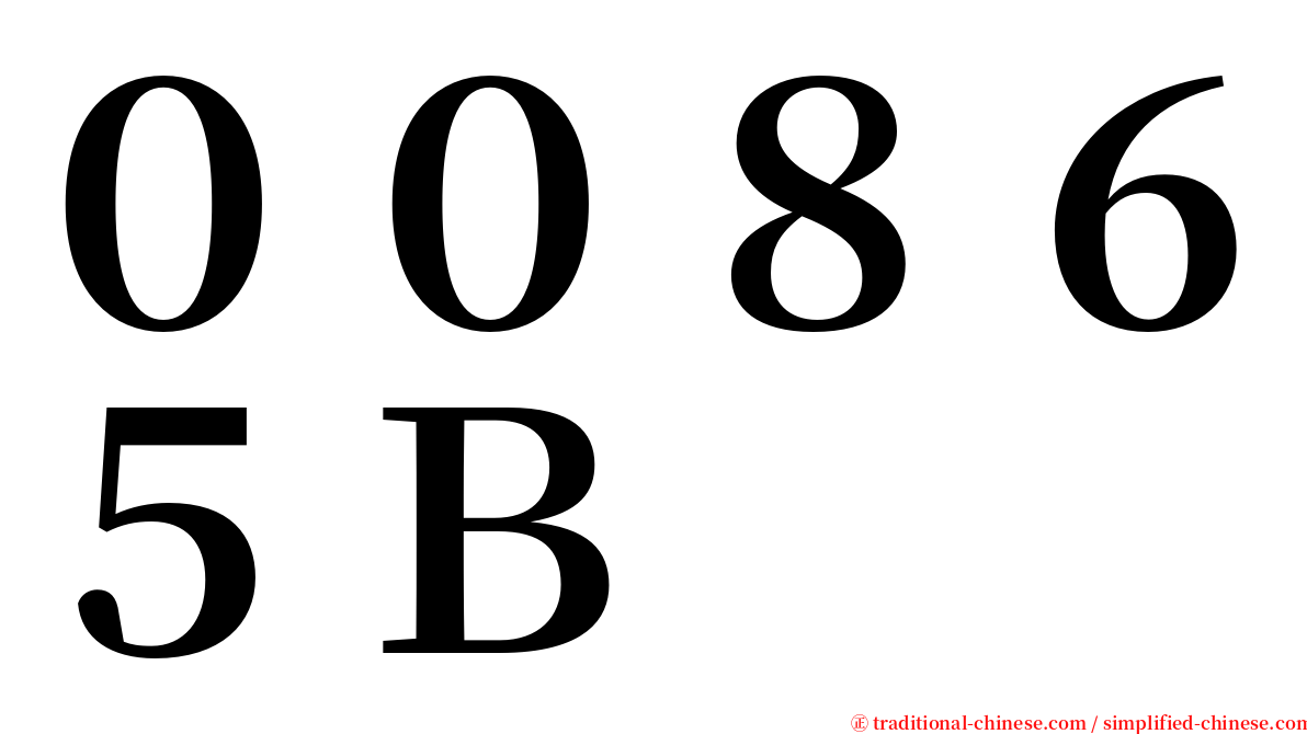 ００８６５Ｂ serif font