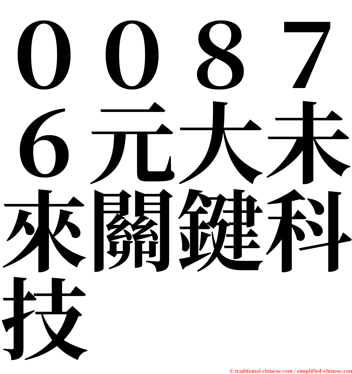 ００８７６元大未來關鍵科技 serif font