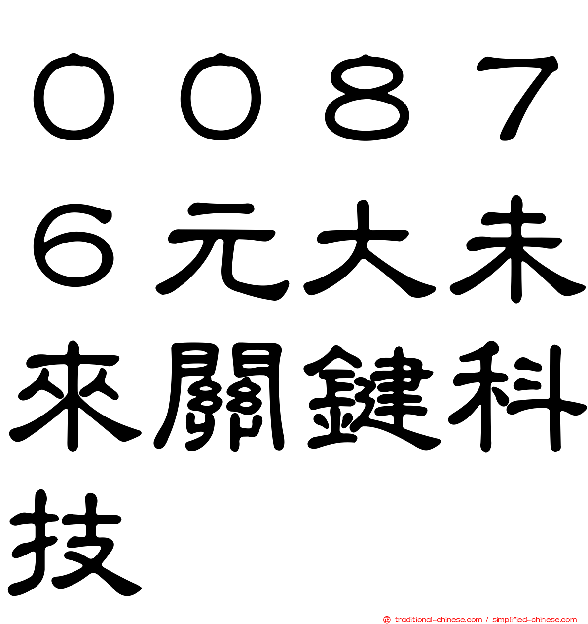 ００８７６元大未來關鍵科技