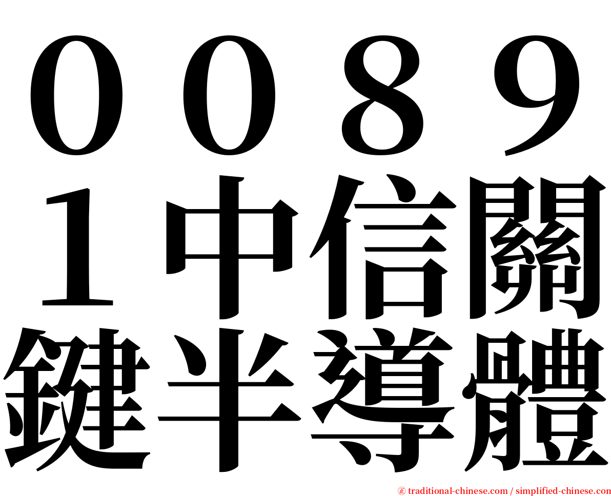 ００８９１中信關鍵半導體 serif font