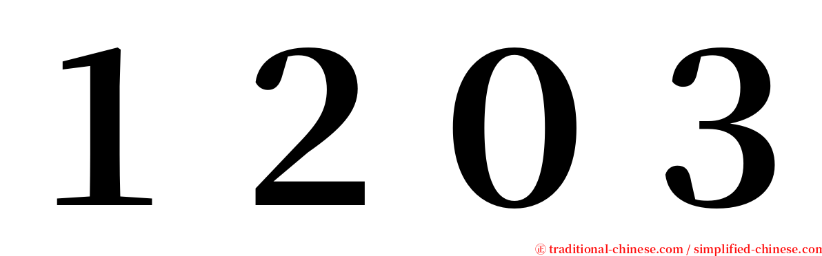 １２０３ serif font