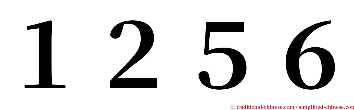 １２５６ serif font