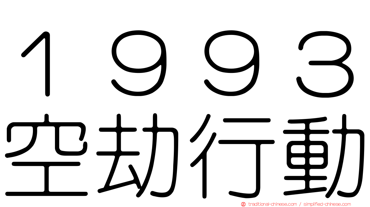 １９９３空劫行動