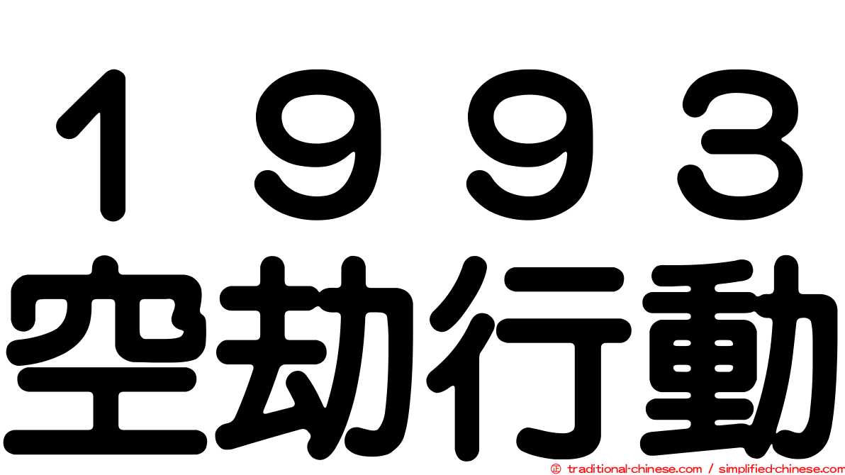 １９９３空劫行動