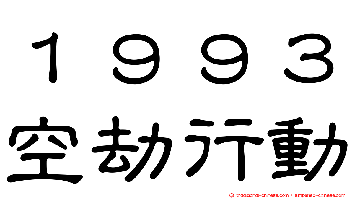 １９９３空劫行動