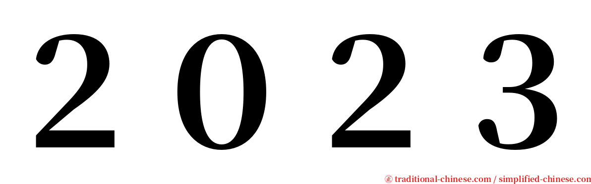 ２０２３ serif font