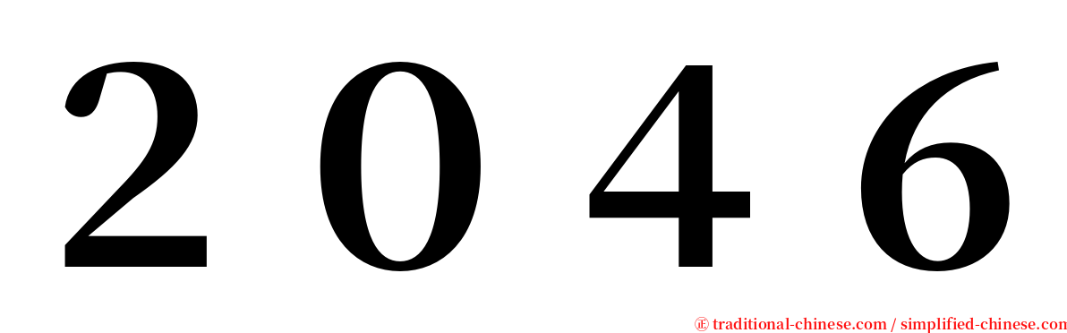 ２０４６ serif font