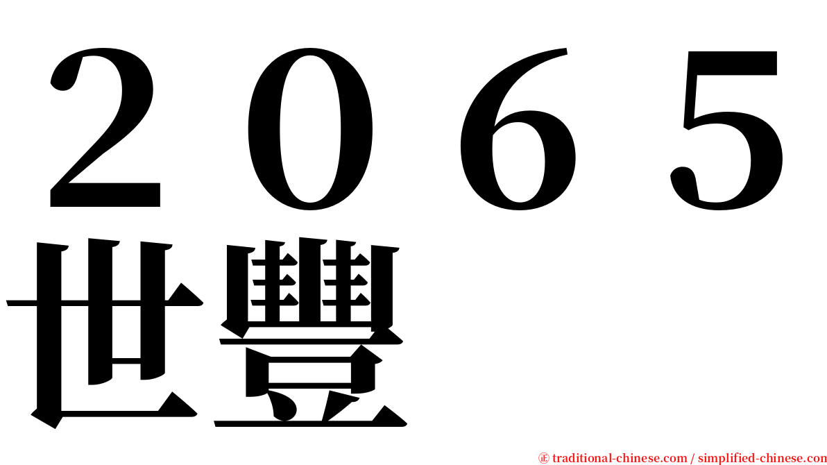 ２０６５世豐 serif font