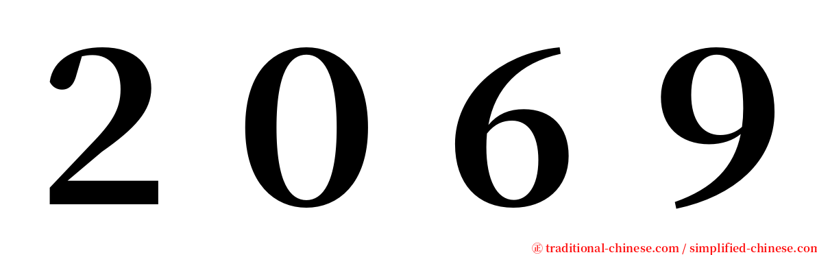 ２０６９ serif font