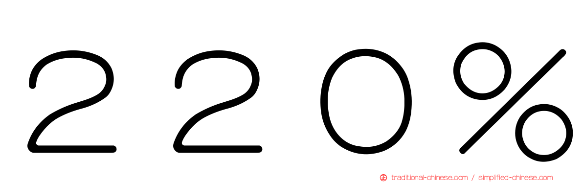 ２２０％