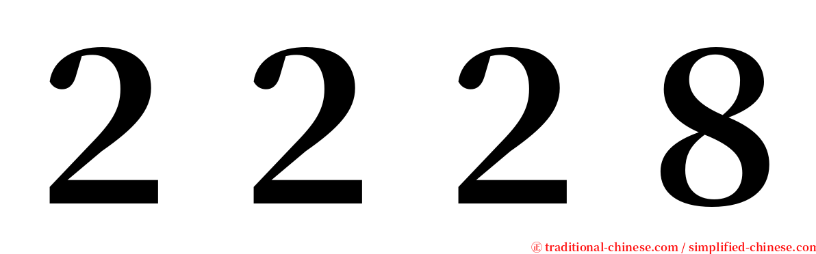 ２２２８ serif font