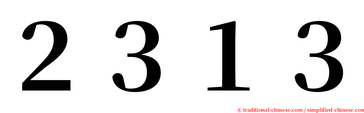 ２３１３ serif font