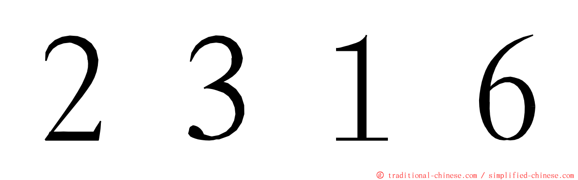 ２３１６ ming font