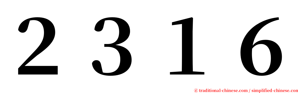 ２３１６ serif font