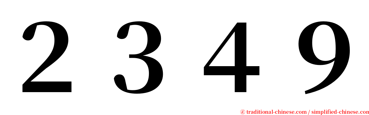 ２３４９ serif font
