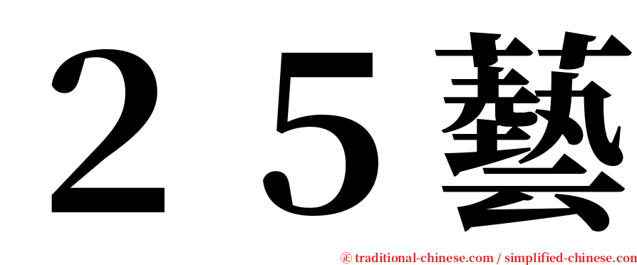 ２５藝 serif font