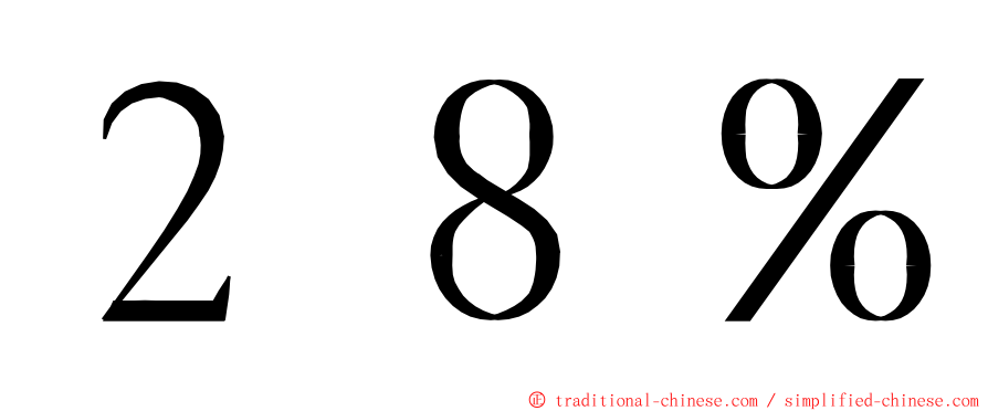 ２８％ ming font